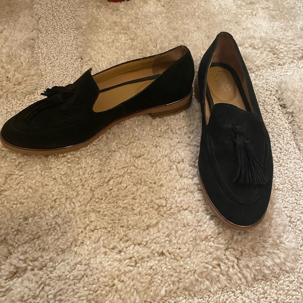 Franco Sarto Suede Loafers with Tassels - Size 8.5